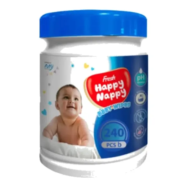Fresh Happy Nappy Baby Wipes Jar 240 pcs