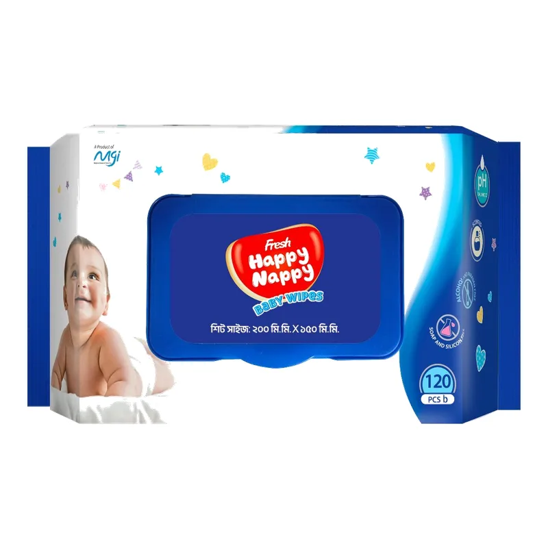 Fresh Happy Nappy Baby Wipes Pouch 120 pcs