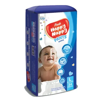 Fresh Happy Nappy Pant Diaper L (9-14 kg) 34 pcs