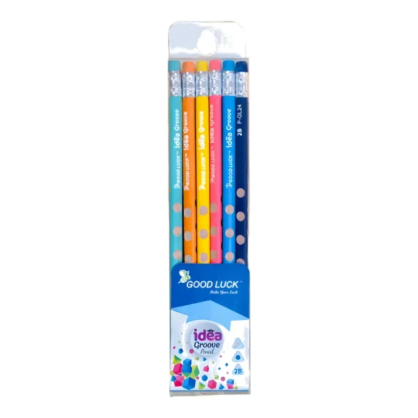 Good Luck Idea Groove Pencil - 2B -(06 Pcs Pouch)