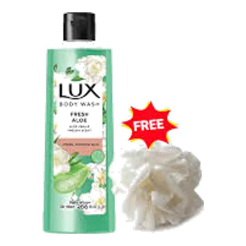 Lux Body Wash Fresh Aloe (Free Loofah) 245 g