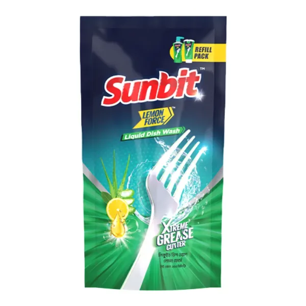 Sunbit Lemon Force Dish Wash Refill Pack 250 ml
